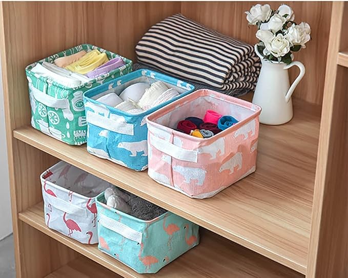 Foldable Canvas Storage Boxes (Pack of 5 or 10)