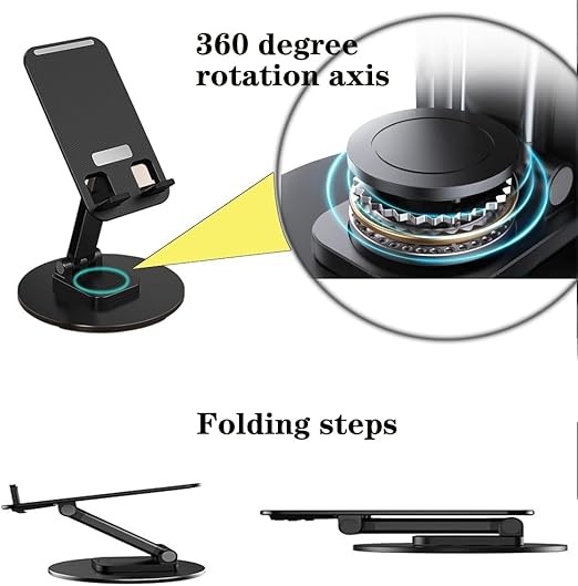 Mobile Phone Stand with 360 Rotation and adjustable Height