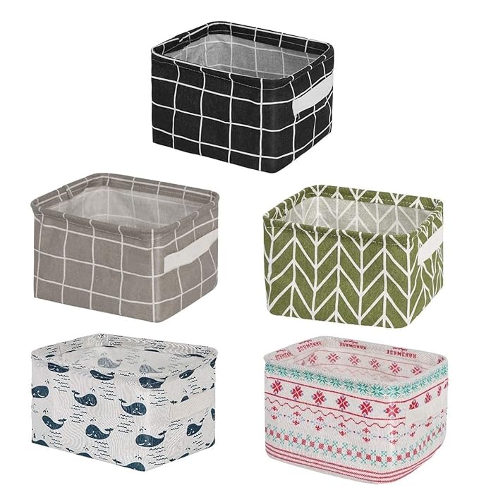 Foldable Canvas Storage Boxes (Pack of 5 or 10)