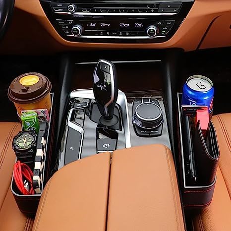 PU Leather Car Console Seat Side Organizer