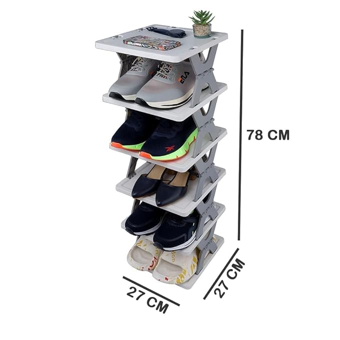 6 Layer Foldable Shoe Rack (Adjustable/Collapsible)