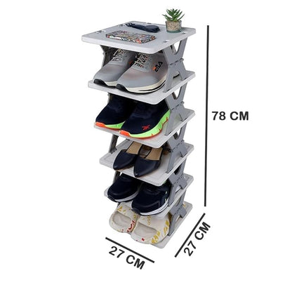 6 Layer Foldable Shoe Rack (Adjustable/Collapsible)