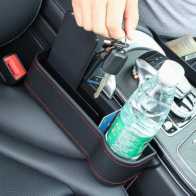 PU Leather Car Console Seat Side Organizer