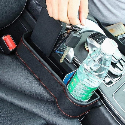 PU Leather Car Console Seat Side Organizer
