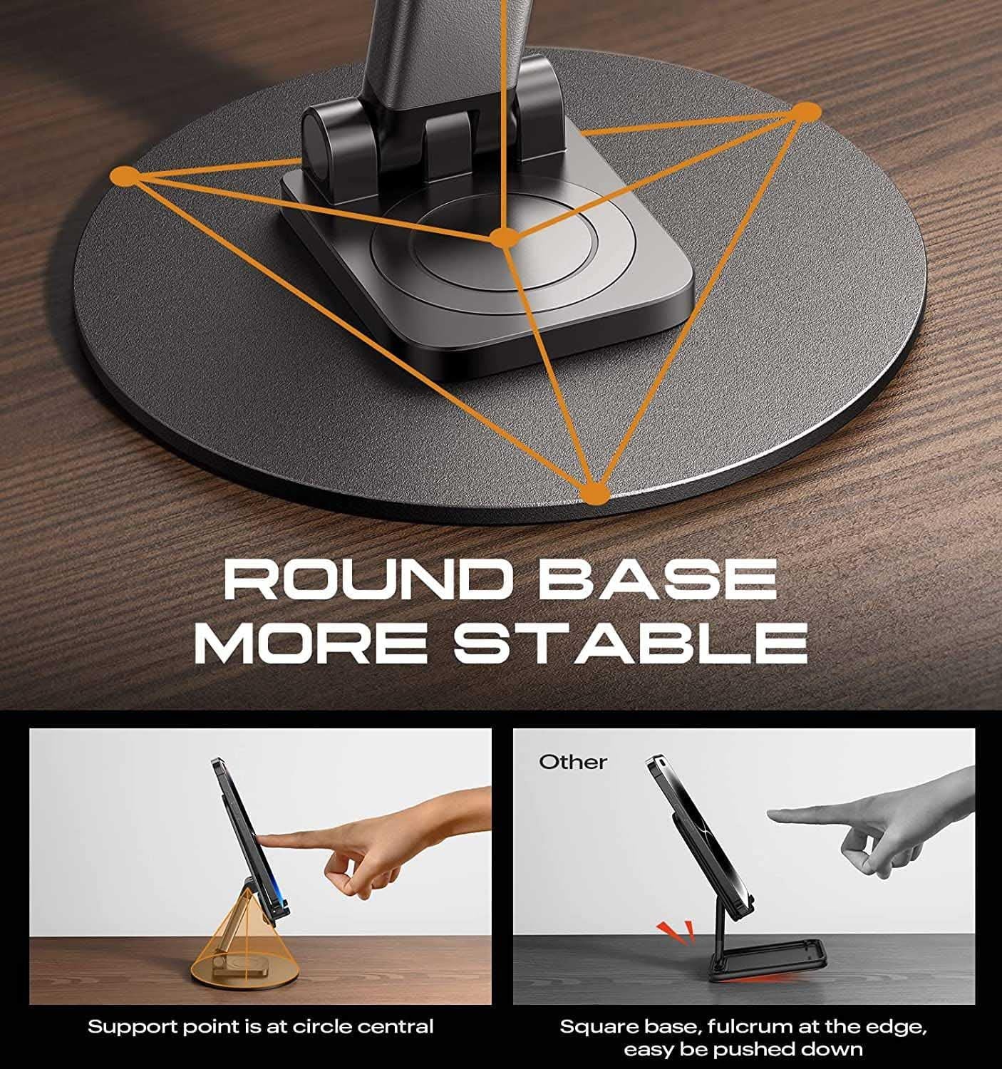 Mobile Phone Stand with 360 Rotation and adjustable Height