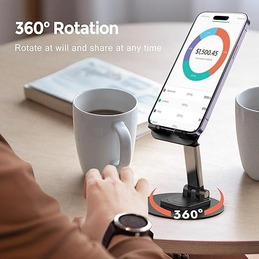 Mobile Phone Stand with 360 Rotation and adjustable Height