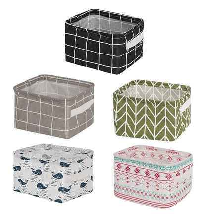 Foldable Canvas Storage Boxes (Pack of 5 or 10)